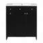 Meuble-lavabo 30 po avec lavabo en céramique, armoire de rangement abondante - 2 portes à fermeture en douceur et tiroir profond à deux niveaux