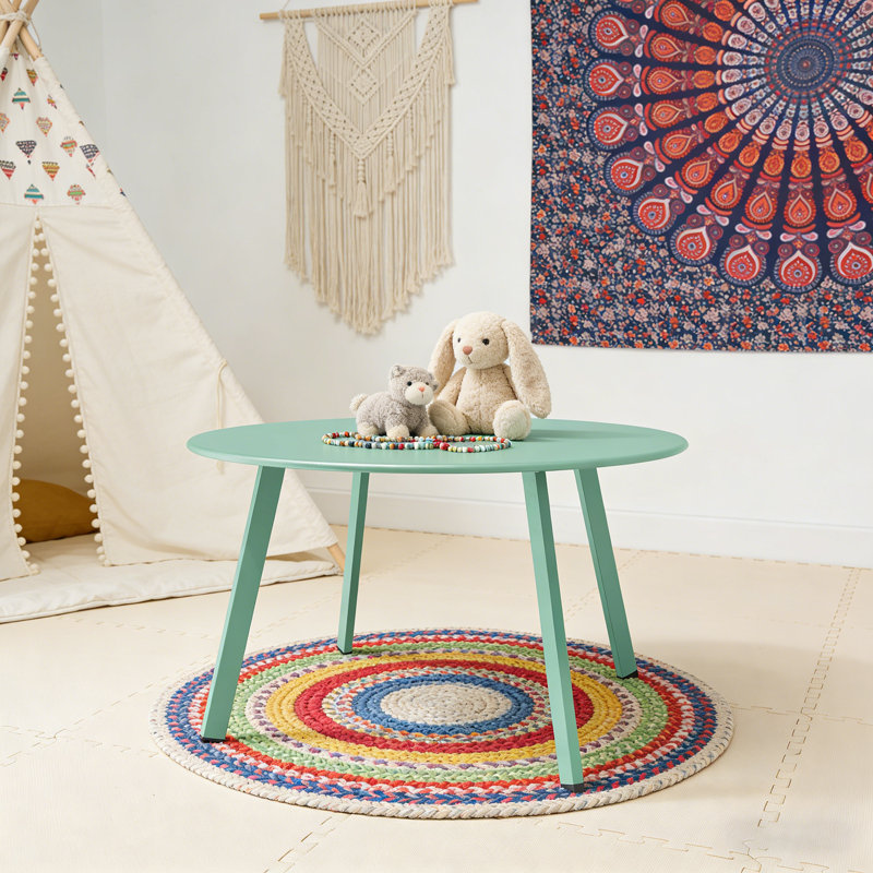 Table basse d'extérieur 27,5 po Aljawhara, Bleu clair