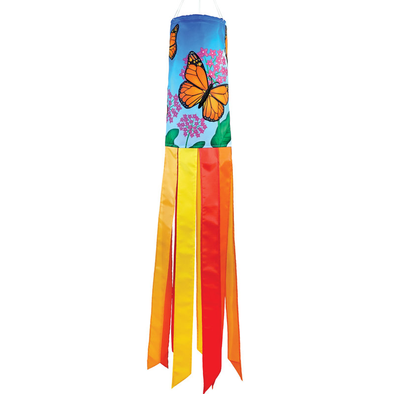 Colorful Monarch Butterfly Polyester Windsock, 40-inch