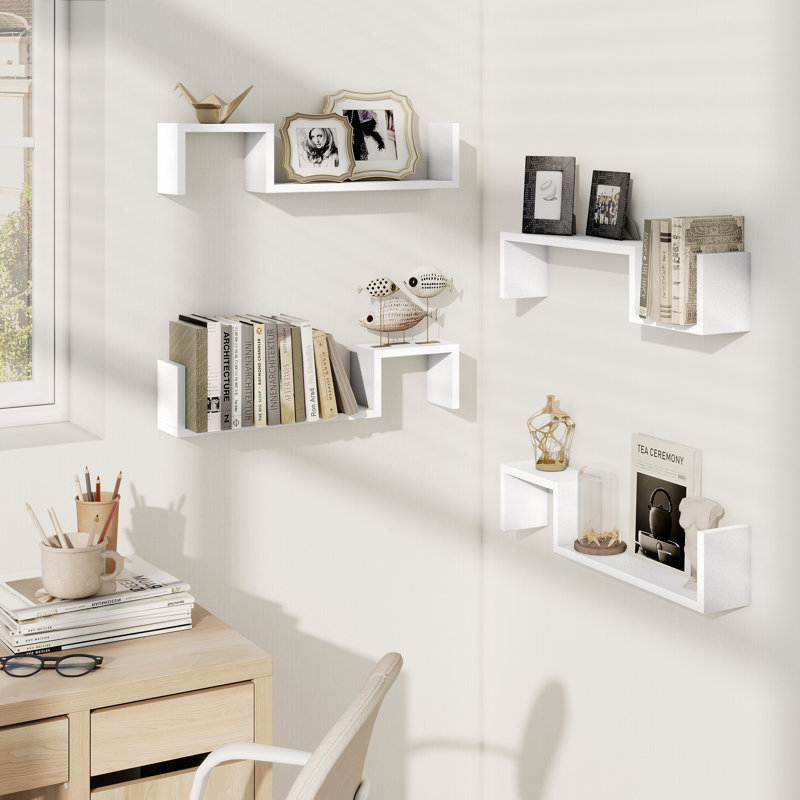 2 Piece Wall Accent Shelf, White
