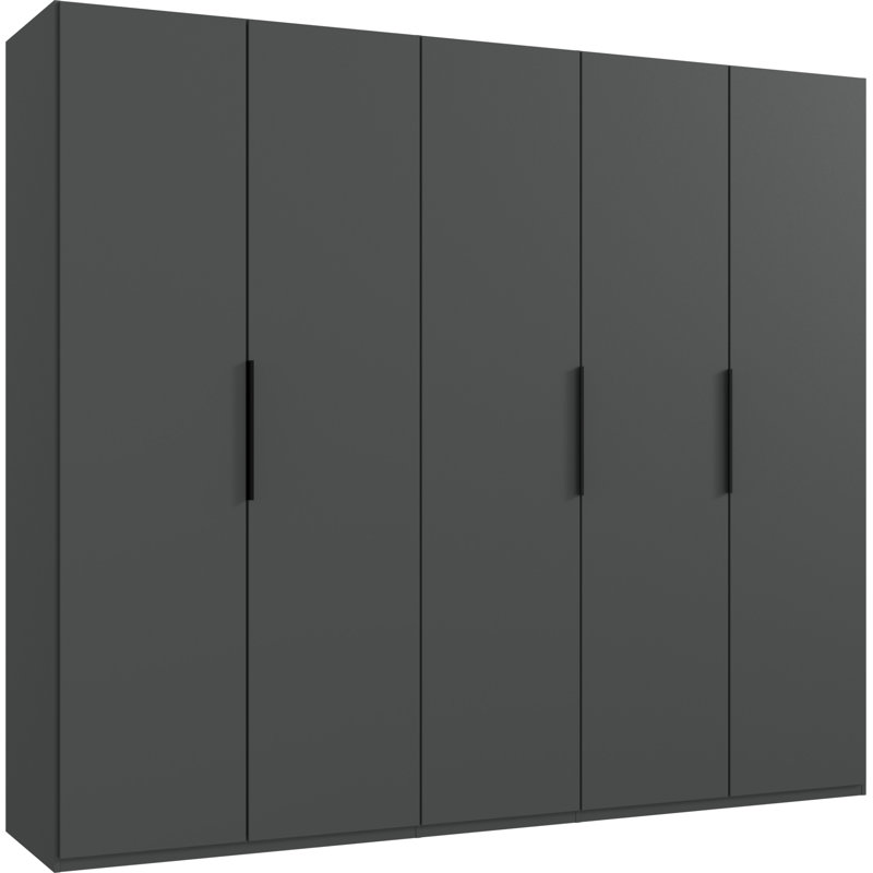 Guardino 5 Door Wardrobe, Graphite, 216cm H x 250cm W x 58cm D