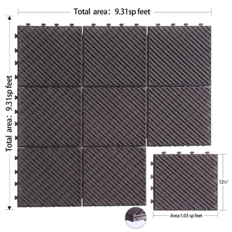 Carreaux de terrasse à emboîtement de patio, Marron foncé