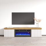 Floating TV Stand for TVs up to 78" with Electric Fireplace Included