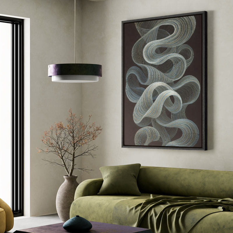 Art mural encadré, impressions murales abstraites rétro sur toile 16 po x 24 po, Noir, H 24 po x l 16 po