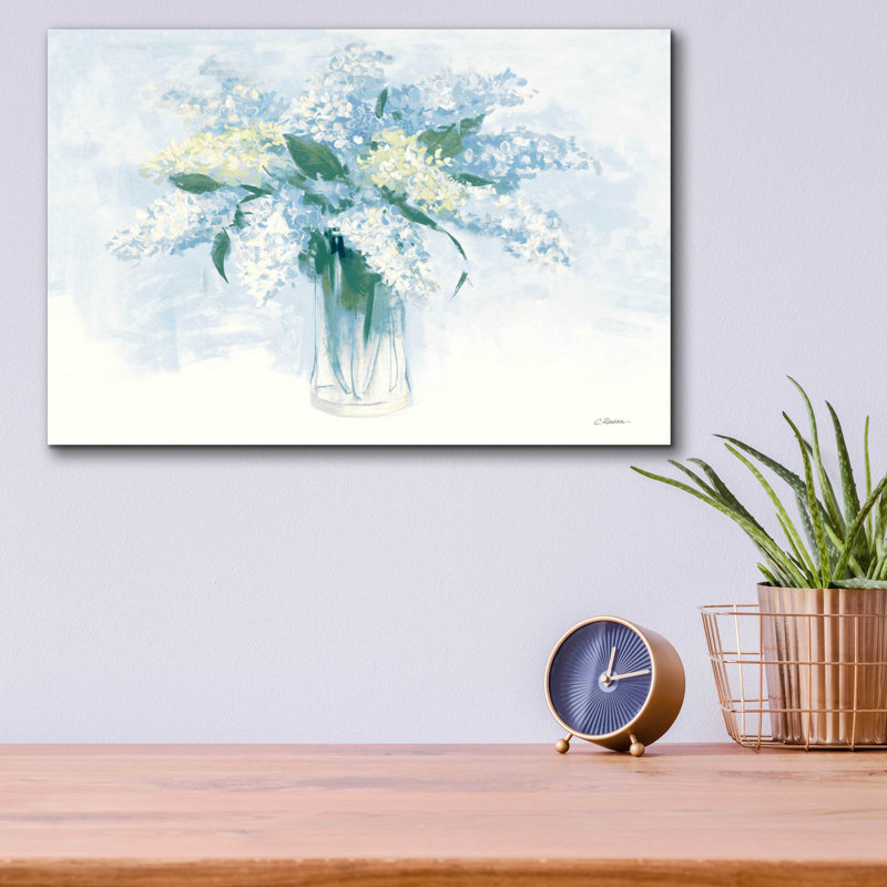 «Contemporary Lilac Blue» par Carol Rowan, art mural en verre acrylique, 16 po x 12 po, H 12 po x l 16 po x P 0,13 po