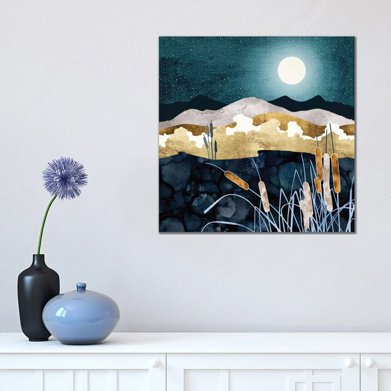 Summer Lake - impression d'art graphique, Aucun mat, H 18 po x l 18 po x 1,5 po, Toile tendue