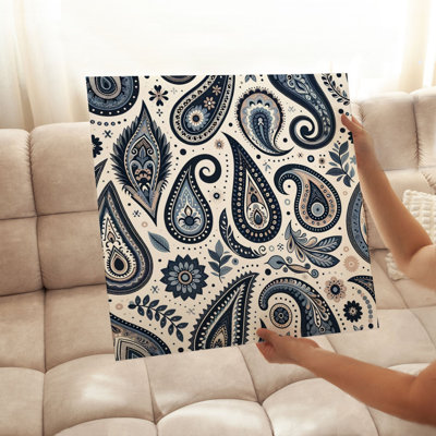 Motif de motifs abstraits bleu marine et motif cachemire bohémien III