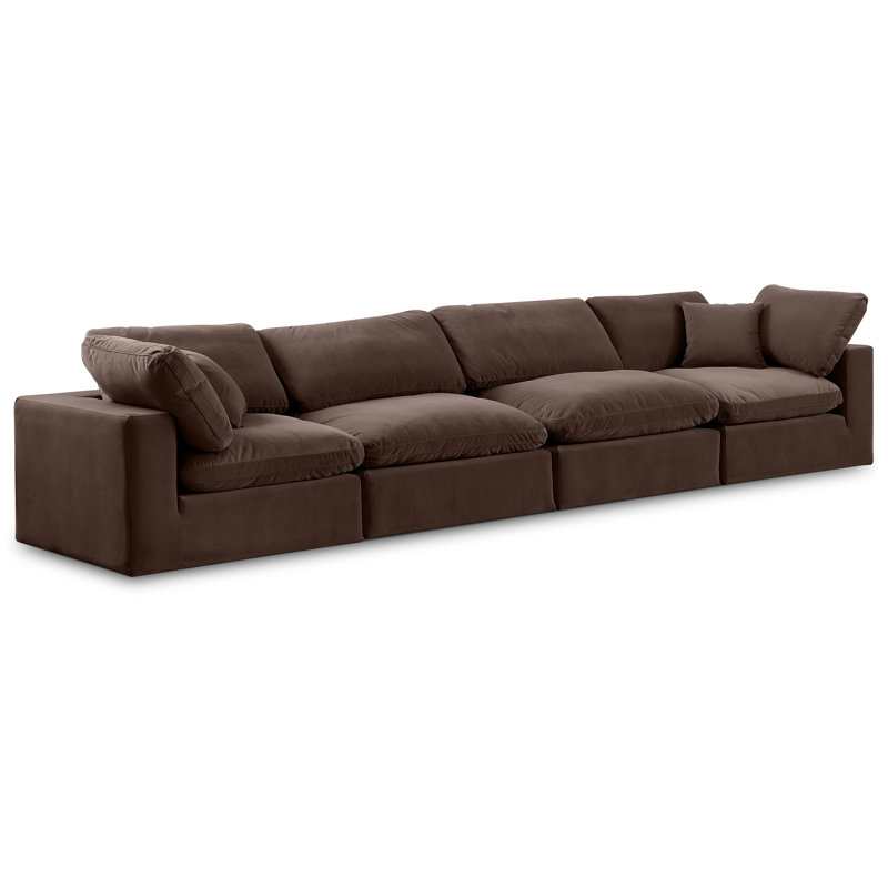 Canapé modulaire Isyla, Velours brun