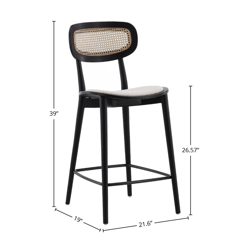 Lora 39" Tall Counter Stool, Cream
