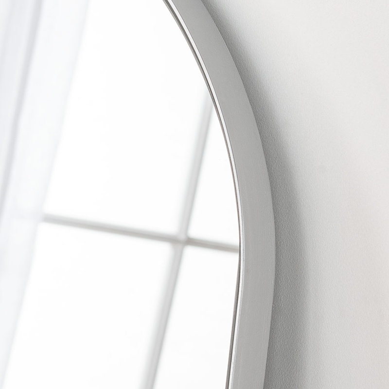 Iaverne Wood Flat Floor Mirror, Silver Leaf
