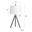 Lampe de table en acier - or blanc et noir - abat-jour blanc