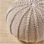 Repose-pieds en coton tricoté Siège supplémentaire pour la maison | Beige | Rond