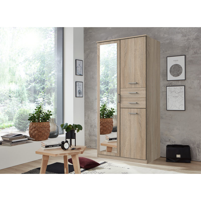 Berengarius 1 Door Manufactured Wood Wardrobe, Oak