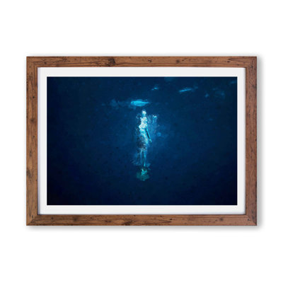 'Deep Blue Diving' - Picture Frame Graphic Art Print on Paper