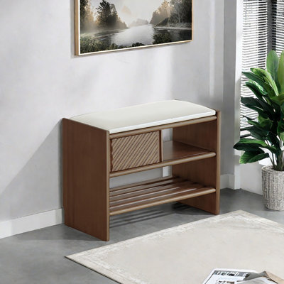 23.6in Retro Style Shoe Storage Bench
