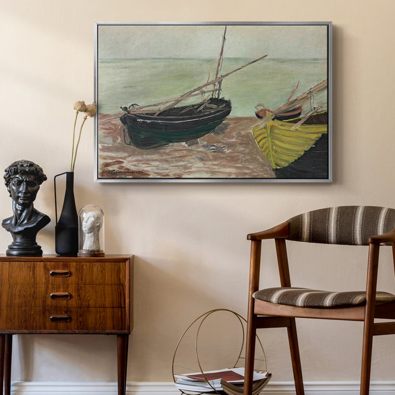 Impression nautique rétro-XCIX, H 25 po x l 37 po, Toile argentée avec cadre flottant