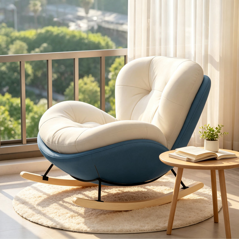 Chaise berçante Modern, Bleu