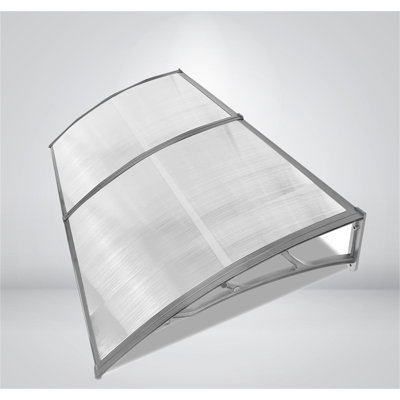 Dakota Fields 190cm W x 100cm D Plastic Grey Cover Retractable Patio Awning