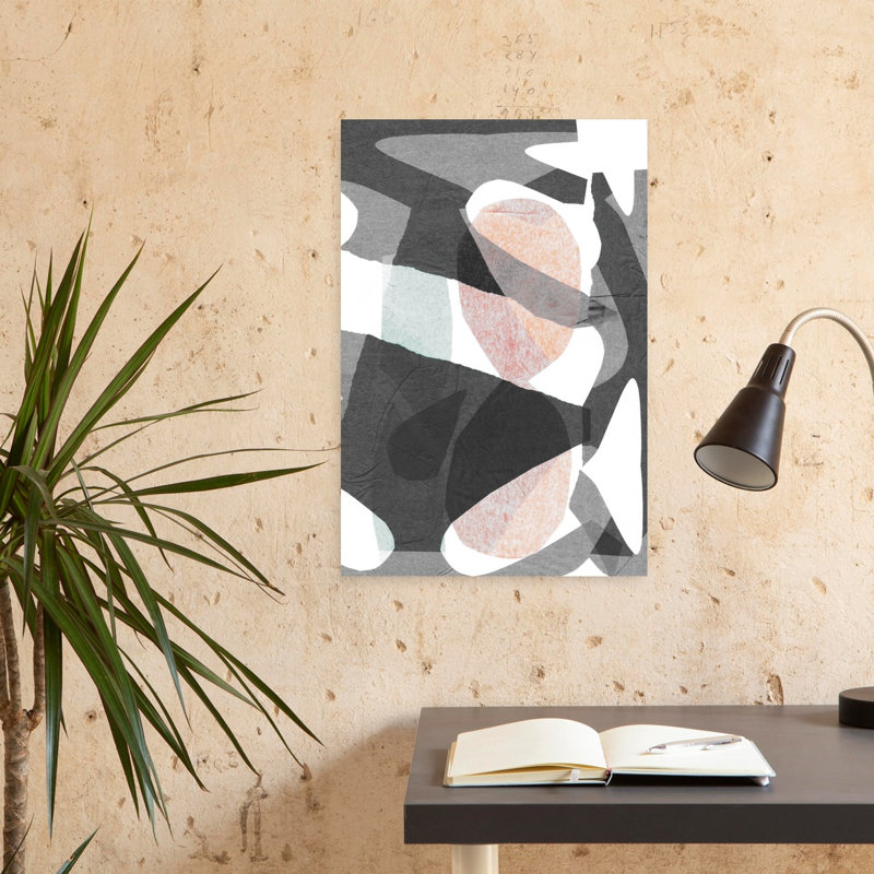 Papier 2, art abstrait contemporain, H 24 po x l 16 po