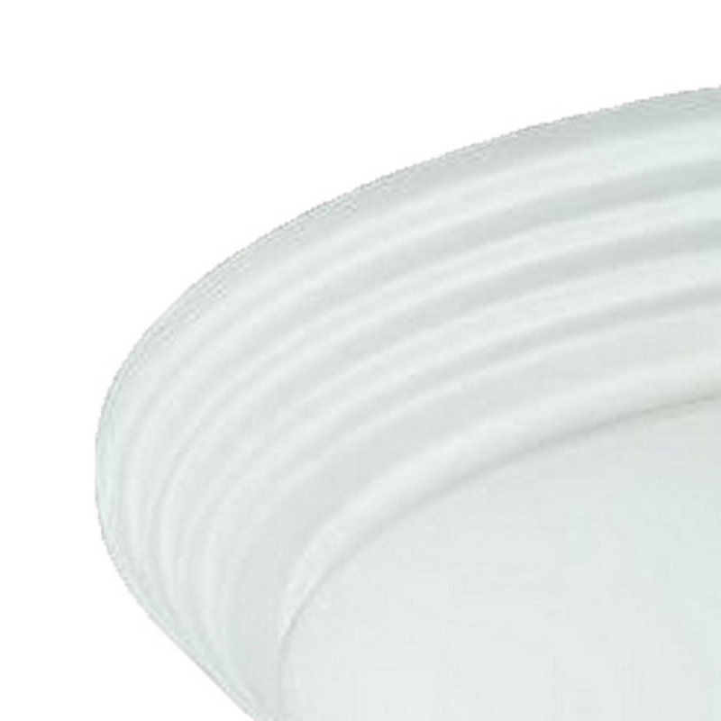 Plafonnier encastré simple en forme de bol 14 po à 2 lumières Guadalupe, Blanc, 4.5" H x 14" W x 14" D