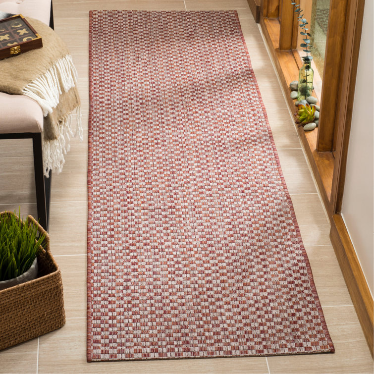 Arneshia Geometric Rust/Light Gray Indoor/Outdoor Area Rug