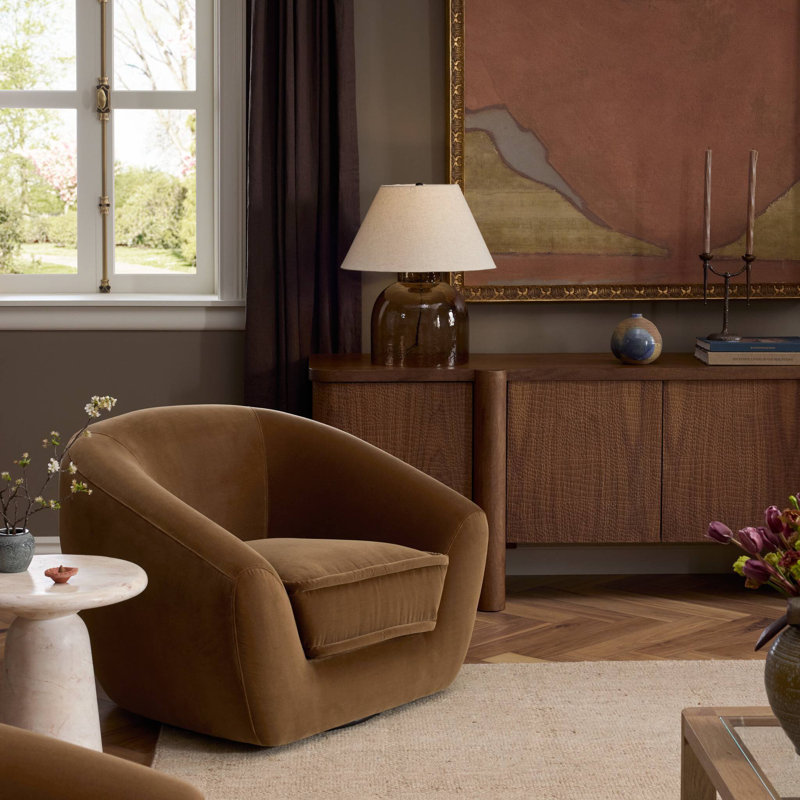 Chantal Swivel Club Chair, Surrey Ochre