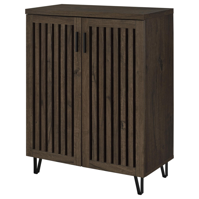 Armoire de rangement 2 portes Clackamas, Walnut/Black
