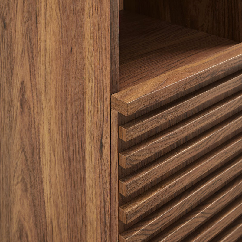 Render Tall Narrow Bathroom Storage Cabinet, Walnut