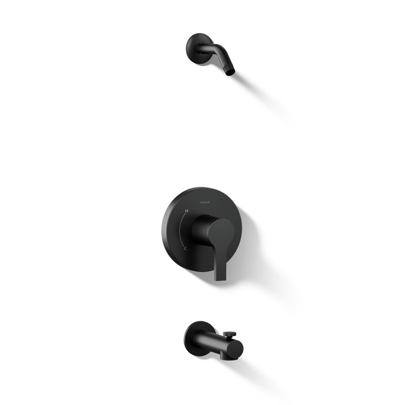 Elate Rite-Temp Bath And Shower Trim Kit, Without Showerhead, Matte Black