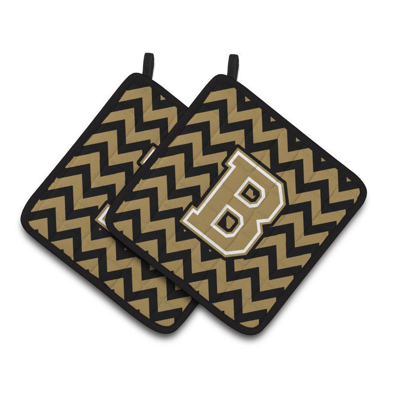 Poignée à chevrons, B, Noir / doré foncé