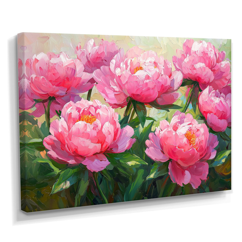 Pe pivoines par The Spring Field I - pivoines, reproduction d'art sur toile encadrée, H 30 po x l 40 po, Wrapped Canvas
