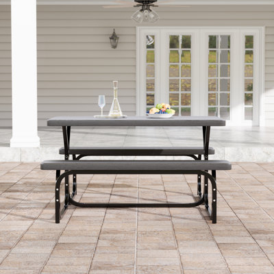HDPE Picnic Table with Metal Base