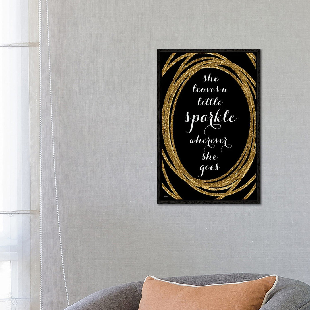 She Leaves A Little Sparkle In Gold And Black von Blursbyai - Gallery-Wrapped Canvas Giclée on Canvas