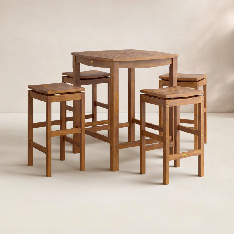 Tucker Square 4 - Person 34'' Long Bar Height Dining Set