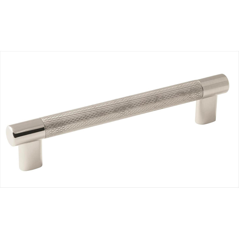 Polished Nickel Steel Cabinet Pull with Mounting Hardware