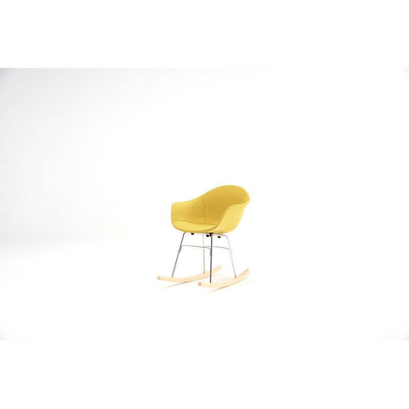 Chaise berçante TA UP, Chrome naturel, Moutarde