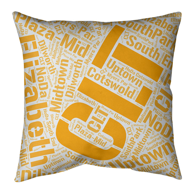 Coussin décoratif intérieur/extérieur charlotte, Oui, H 18 po x l 18 po, Orange