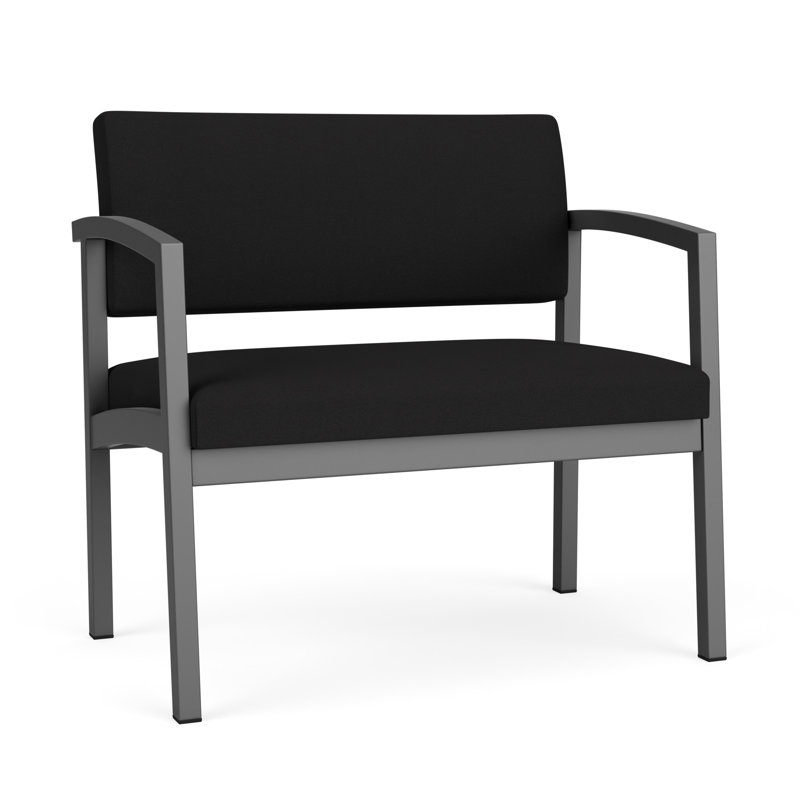 Chaise en acier Lenox, Gris anthracite, Noir Visite Libre - tissu uni