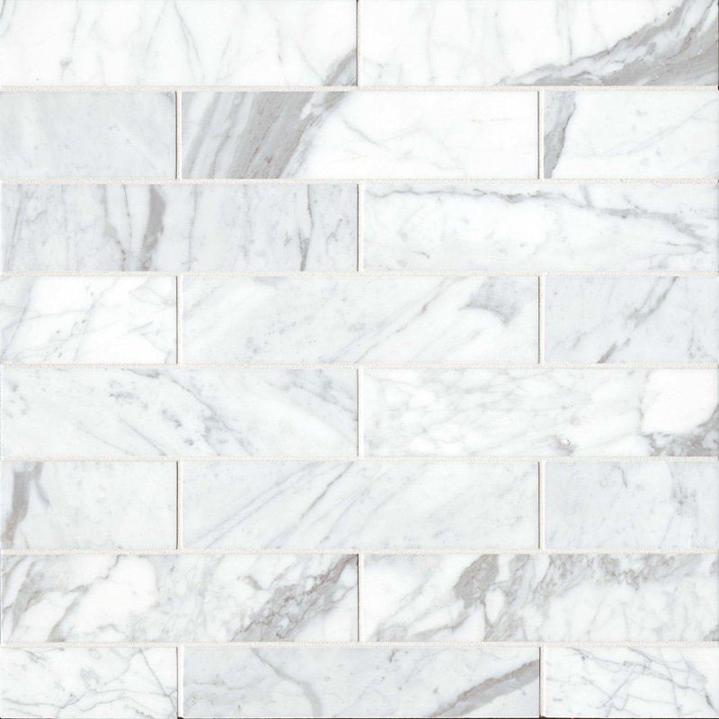 3 in. x 12 in. Honed Stone Tile, Calacatta Oro