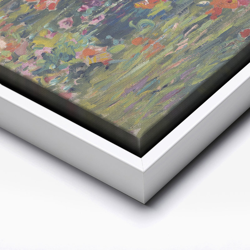 Robert Vonnoh - Coquelicots, Canevas, H 18 po x l 24 po, Encadrement blanc