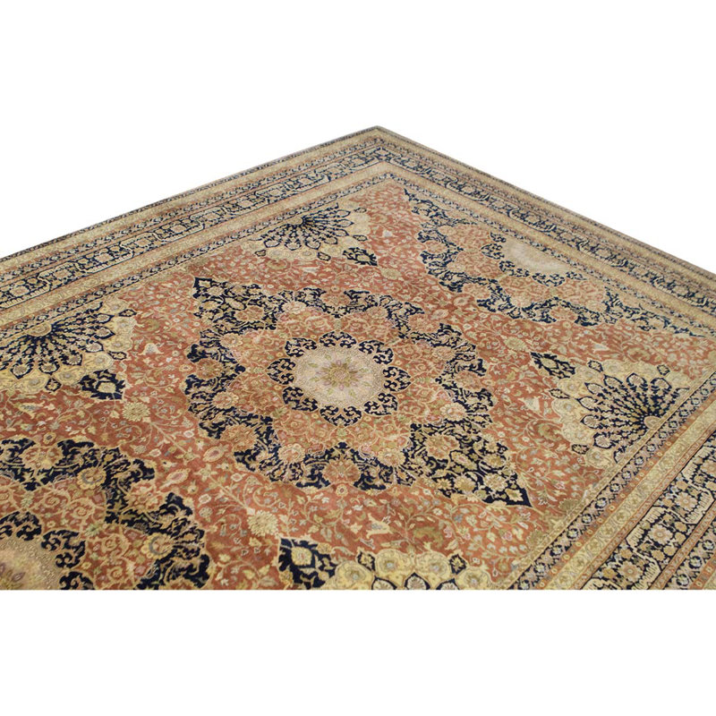Wool Oriental Area Rug in Navy
