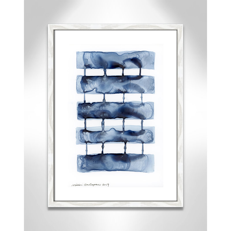 Gareth Stitched Together I by Nikki Galapon - Solid Wood Rectangle Print Single Piece Item on Canvas, White Wood Framed Paper