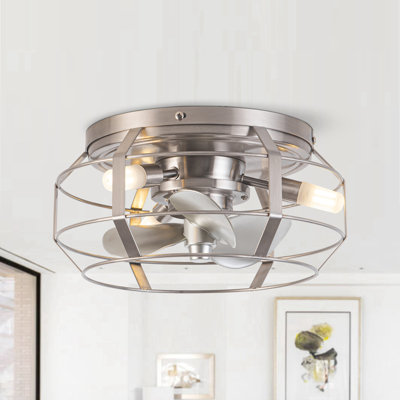 Ventilateur de plafond encastré en cage 12,2 po avec lumières DEL et télécommande Rakestraw
