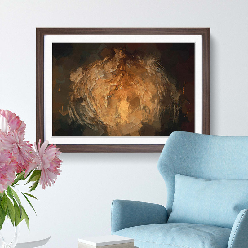 Love in Place in Abstract - Picture Frame Graphic Art Print, 60cm H x 91cm W x 2cm D, Walnut