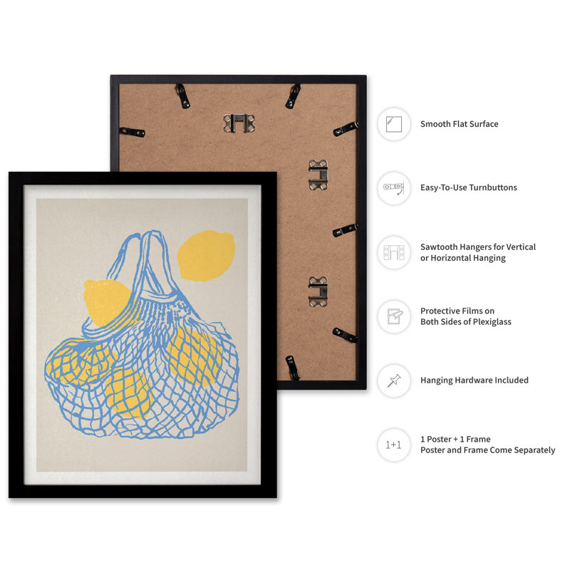 Sac de citrons, Black Framed, Poster, 12"H x 16"W