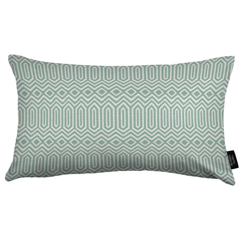 Madsen Geometric Rectangular Throw Cushion, Turquoise Duck Egg Blue, 30 x 50cm