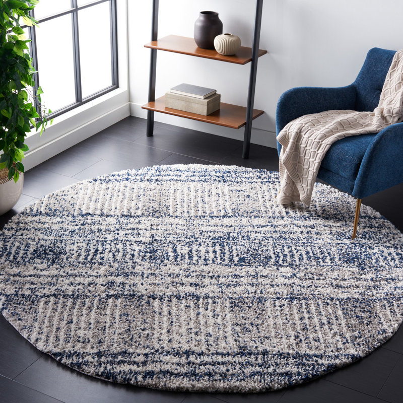 Tapis de couleur marine / ivoire Pensport 100, Tapis de couloir 2 pi 2 po x 6 pi