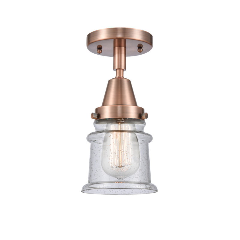 Alexandira Rattan Semi Flush Mount, Clear / Oil Rubbed Bronze
