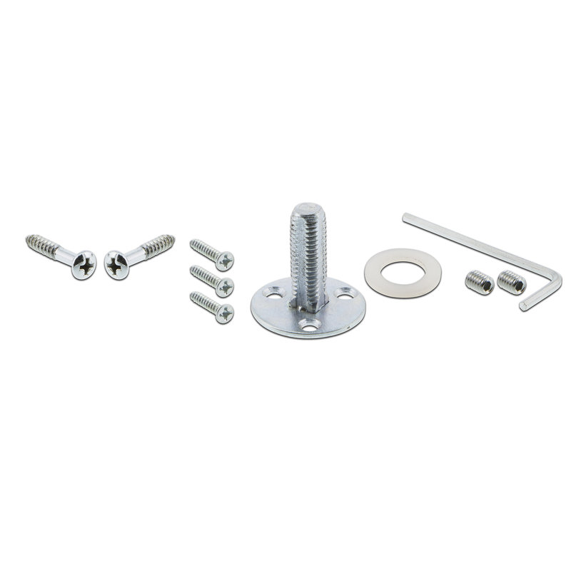 Plaque décorative avec bouton de porte en cristal, Chrome brillant
