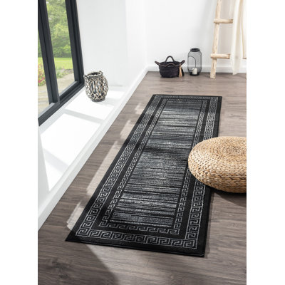 Ksamil Geometric Abstract Area Rug In Black/Gold